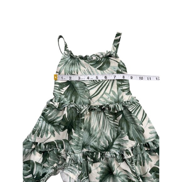 Janie & Jack Girls Tropical Print Ruffle Dress Sleeveless Green White 18-24 mos - Picture 4 of 6